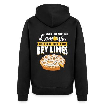 Better Ask For Key Lime Pie - Unisex Premium Organic Zip Hoodie - black - Back - Nico (187cm)
