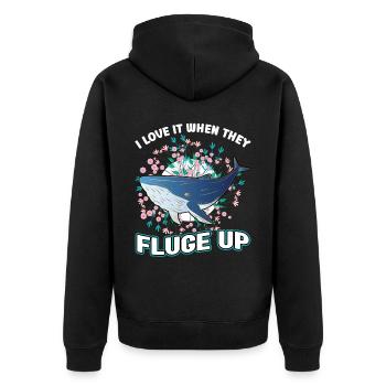 I Love It When They Flight Up - Whale - Unisex Premium Organic Zip Hoodie - black - Back - Nico (187cm)