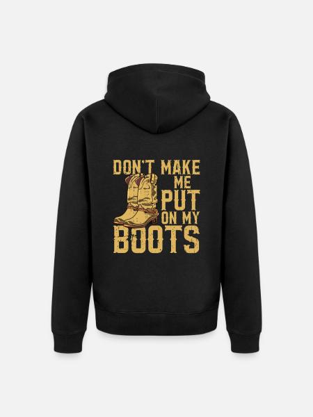 Line Dancing Cowboy Boots Western - Unisex Premium Bio Zip Hoodie - Schwarz