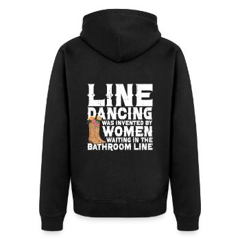 Line Dancing Cowboy Boots Western - Unisex Premium Bio Zip Hoodie - Schwarz - Hinten - Nico (187cm)