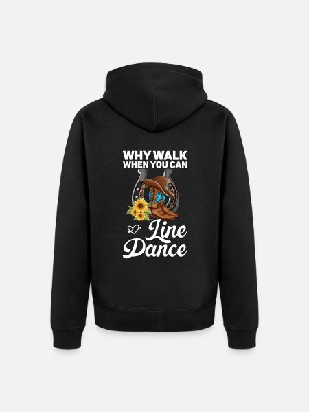 Line Dancing Cowboy Boots Western - Unisex Premium Bio Zip Hoodie - Schwarz