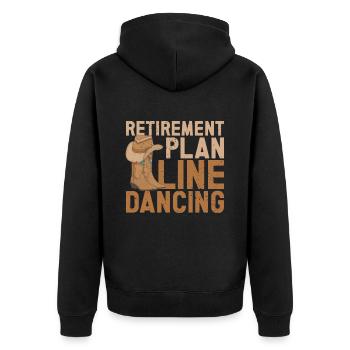 Line Dancing Cowboy Boots Western - Unisex Premium Bio Zip Hoodie - Schwarz - Hinten - Nico (187cm)
