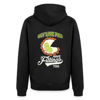 Key Lime Pies Have Fillings Too - Unisex Premium Organic Zip Hoodie - black - Back - Nico (187cm)