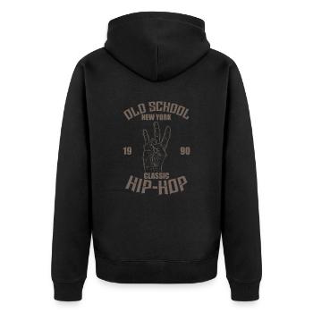 Old School New York 1990 Hip Hop Rap Classique - Veste à capuche bio Premium Unisexe - noir - Dos - Nico (187cm)