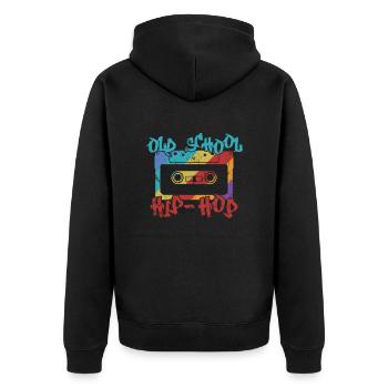 Rap de genre de musique hip-hop old school - Veste à capuche bio Premium Unisexe - noir - Dos - Nico (187cm)