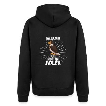 Dies ist mein Menschen Kostüm ich bin ein Adler - Unisex Premium Bio Zip Hoodie - Schwarz - Hinten - Nico (187cm)