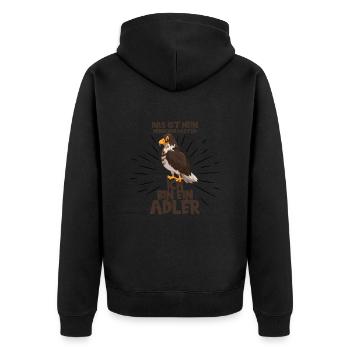 Dies ist mein Menschen Kostüm ich bin ein Adler - Unisex Premium Bio Zip Hoodie - Schwarz - Hinten - Nico (187cm)