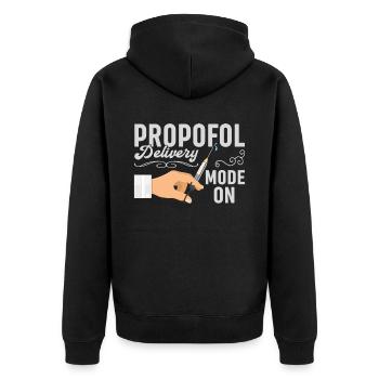 Infirmière en anesthésie - Anesthésie amusante - Veste à capuche bio Premium Unisexe - noir - Dos - Nico (187cm)