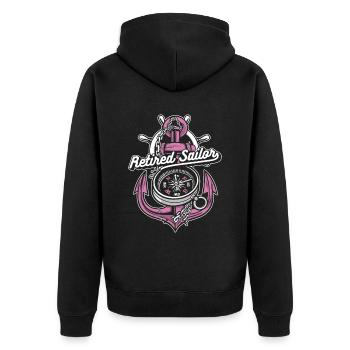 Sailing Sailors Retired Sailboat - Unisex Premium Organic Zip Hoodie - black - Back - Nico (187cm)
