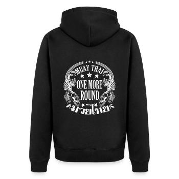 Muay Thai Une idée cadeau ronde de plus - Veste à capuche bio Premium Unisexe - noir - Dos - Nico (187cm)