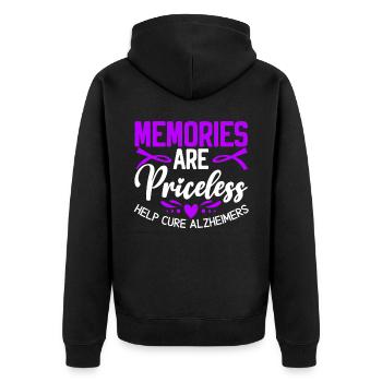 Les souvenirs sont les prix aident à guérir la maladie d’Alzheimer - Veste à capuche bio Premium Unisexe - noir - Dos - Nico (187cm)