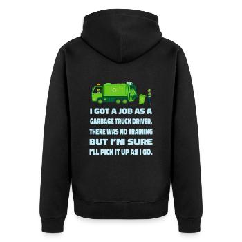 Truck Driver Trucker Truck Driver Funny - Unisex Premium Organic Zip Hoodie - black - Back - Nico (187cm)