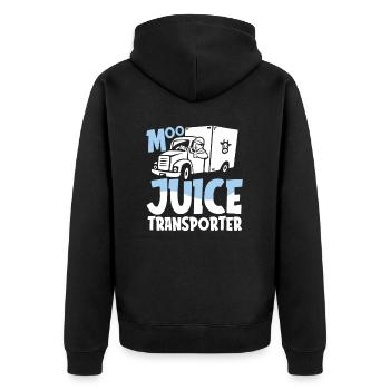 Lait de vache Drôle de wagon de lait - Veste à capuche bio Premium Unisexe - noir - Dos - Nico (187cm)