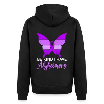 Démence Je porte la conscience de la maladie d’Alzheimer violette - Veste à capuche bio Premium Unisexe - noir - Dos - Nico (187cm)