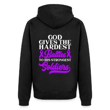Démence Je porte la conscience de la maladie d’Alzheimer violette - Veste à capuche bio Premium Unisexe - noir - Dos - Nico (187cm)