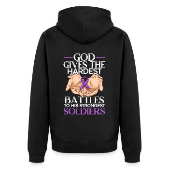 Démence Je porte la conscience de la maladie d’Alzheimer violette - Veste à capuche bio Premium Unisexe - noir - Dos - Nico (187cm)