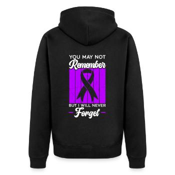 Démence Je porte la conscience de la maladie d’Alzheimer violette - Veste à capuche bio Premium Unisexe - noir - Dos - Nico (187cm)