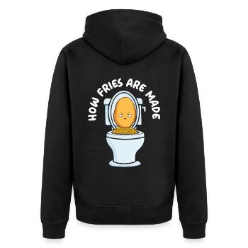 Comment les frites sont faites végétarien Vegan Potato Lover - Veste à capuche bio Premium Unisexe - noir - Dos - Nico (187cm)