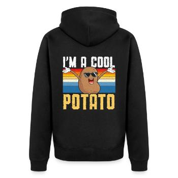 I'm A Cool Potato Foodie Potato Lover French Fries - Unisex Premium Organic Zip Hoodie - black - Back - Nico (187cm)