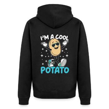 I'm A Cool Potato Foodie Potato Lover French Fries - Unisex Premium Organic Zip Hoodie - black - Back - Nico (187cm)