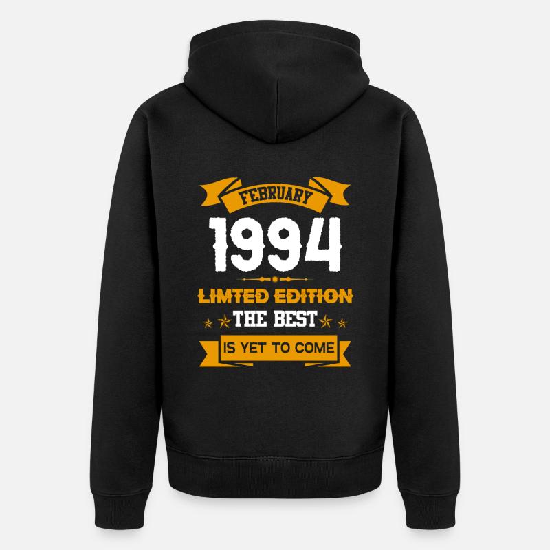 Février 1994 Cadeau d’anniversaire - Veste à capuche bio Premium Unisexe - noir