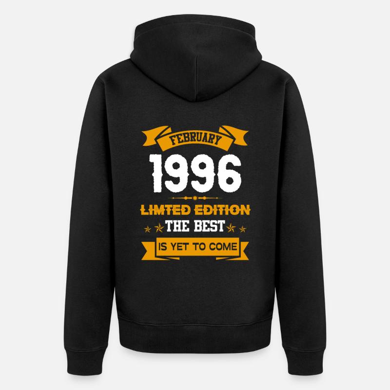Février 1996 Cadeau d’anniversaire - Veste à capuche bio Premium Unisexe - noir