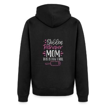 Golden Retriever - Unisex Premium Bio Zip Hoodie - Schwarz - Hinten - Nico (187cm)