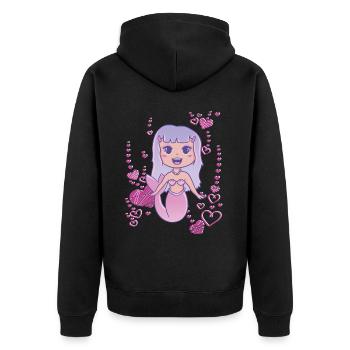Amour cœur de sirène - Veste à capuche bio Premium Unisexe - noir - Dos - Nico (187cm)