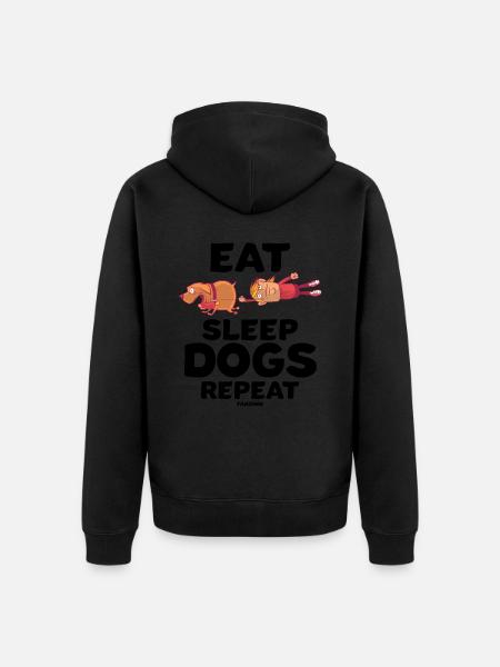 Eat Sleep Dogs Repeat - Unisex Premium Organic Zip Hoodie - black