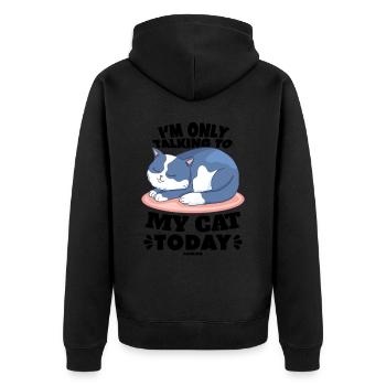 Je ne parle qu’à mon chat aujourd’hui - Veste à capuche bio Premium Unisexe - noir - Dos - Nico (187cm)