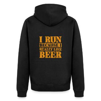 Running Runner Jogging Jogging Runner Gift - Unisex Premium Organic Zip Hoodie - black - Back - Nico (187cm)