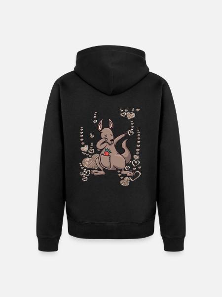 Kangaroo Mama Australia Love dabbing - Unisex Premium Organic Zip Hoodie - black
