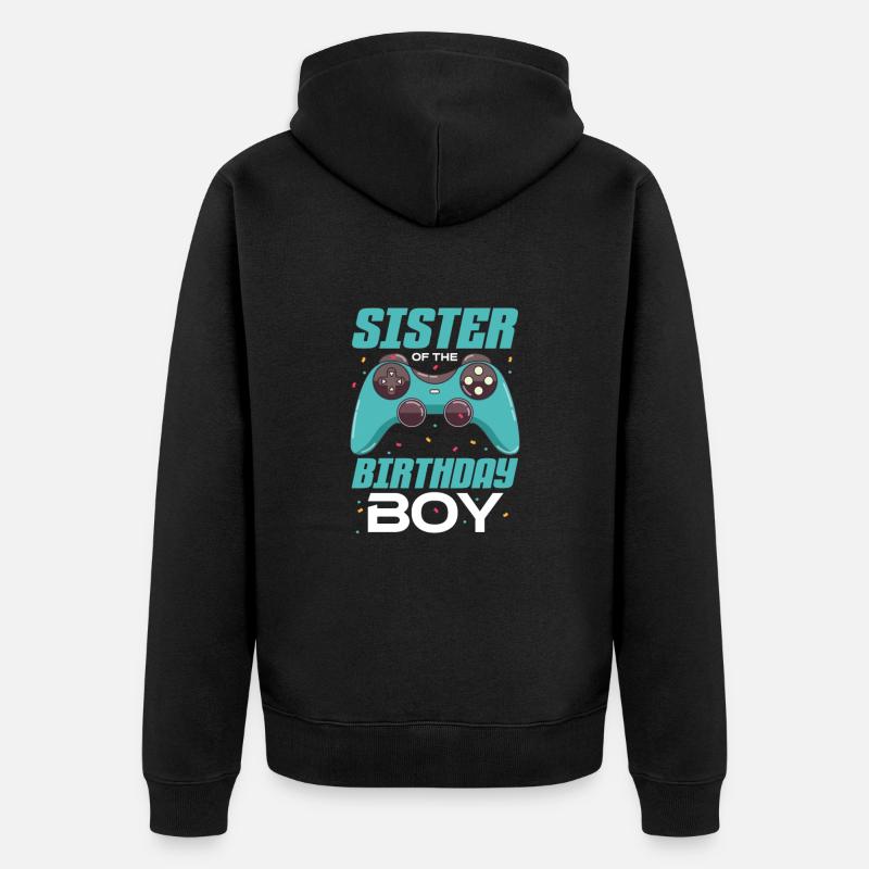 Schwester - Unisex Premium Bio Zip Hoodie - Schwarz
