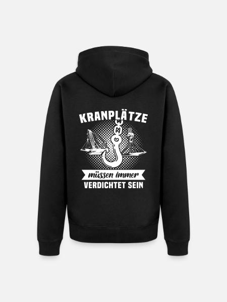 Kranführer Kran Kranfahrer - Unisex Premium Bio Zip Hoodie - Schwarz