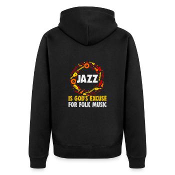 Musiciens d’orchestre de musique jazz - Veste à capuche bio Premium Unisexe - noir - Dos - Nico (187cm)