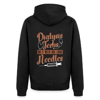 Nephrology Cool Dialysis Dialysis Technician Gift - Unisex Premium Organic Zip Hoodie - black - Back - Nico (187cm)