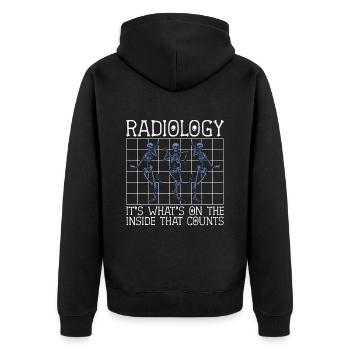 X-ray Technician X-ray Radiology Doctor Gift - Unisex Premium Organic Zip Hoodie - black - Back - Nico (187cm)