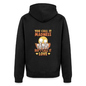 Valentinstag Geschenke Liebhaber Und Paare Designs - Unisex Premium Bio Zip Hoodie - Schwarz - Hinten - Nico (187cm)