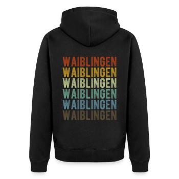 Waiblingen City Retro Vintage - Veste à capuche bio Premium Unisexe - noir - Dos - Nico (187cm)
