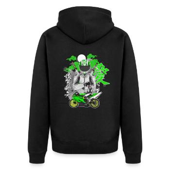 Motorcycle Lifestyle / Motorcycle / Motorcycle biker - Unisex Premium Organic Zip Hoodie - black - Back - Nico (187cm)