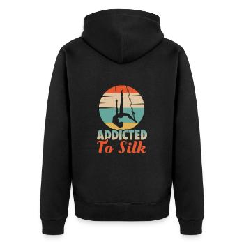 Luftakrobatik Aerialist Design für Luftgymnastic - Unisex Premium Bio Zip Hoodie - Schwarz - Hinten - Nico (187cm)