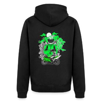 Moto Lifestyle / Moto / Moto motard - Veste à capuche bio Premium Unisexe - noir - Dos - Nico (187cm)