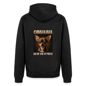 Hunde Spruch Chihuahua Design für Hundeliebhaber - Unisex Premium Bio Zip Hoodie - Schwarz - Hinten - Nico (187cm)