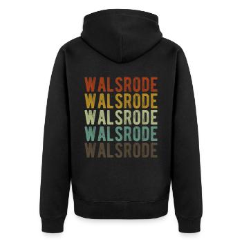 Walsrode City Retro Vintage - Unisex Premium Organic Zip Hoodie - black - Back - Nico (187cm)