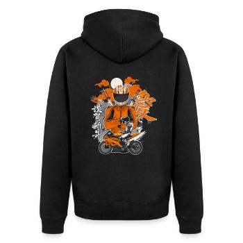 Moto Lifestyle / Moto / Moto motard - Veste à capuche bio Premium Unisexe - noir - Dos - Nico (187cm)