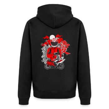 Motorcycle Lifestyle / Motorcycle / Motorcycle biker - Unisex Premium Organic Zip Hoodie - black - Back - Nico (187cm)