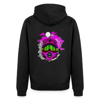 Motocross / Enduro / Freestyle mx / Dirtbike retro - Unisex Premium Organic Zip Hoodie - black - Back - Nico (187cm)