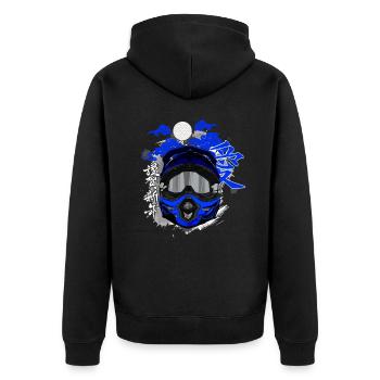 Motocross / Enduro / Freestyle mx / Dirtbike retro - Unisex Premium Organic Zip Hoodie - black - Back - Nico (187cm)