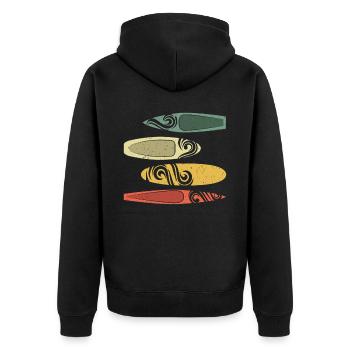 SUP Vintage Stand Up Paddle Board Planche de surf Rétro - Veste à capuche bio Premium Unisexe - noir - Dos - Nico (187cm)