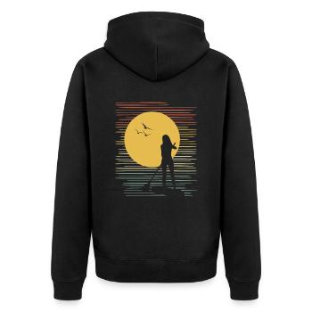 Stand Up Paddle SUP Vintage Retro - Unisex Premium Organic Zip Hoodie - black - Back - Nico (187cm)